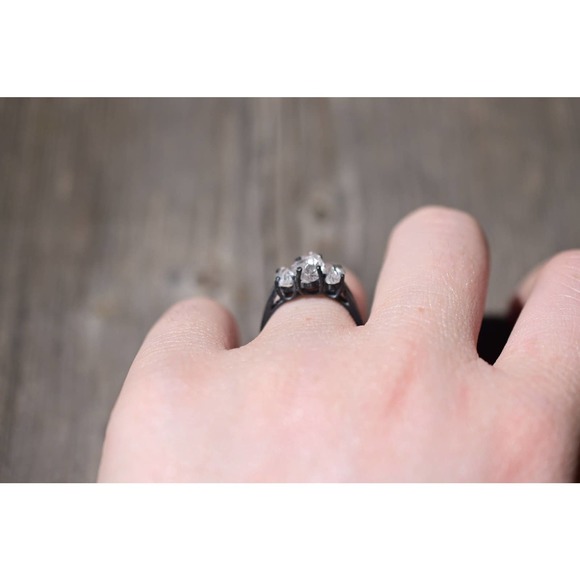 Art Deco Ring Raw Diamond Ring Rough Diamond Ring promise anniversary gi… - Picture 7 of 10